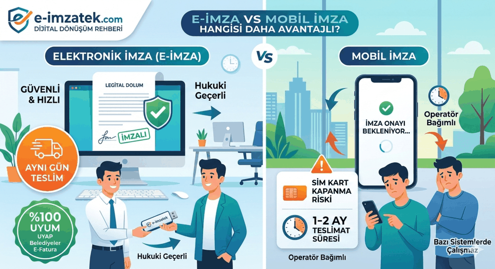 E-İmza mı, Mobil İmza mı? Hangisi Daha Avantajlı? (Kapsamlı Karşılaştırma)