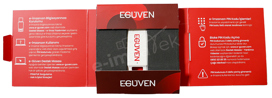 e-imzatek e-imza kartı ve USB okuyucu set ve kutu